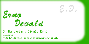 erno devald business card