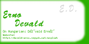 erno devald business card